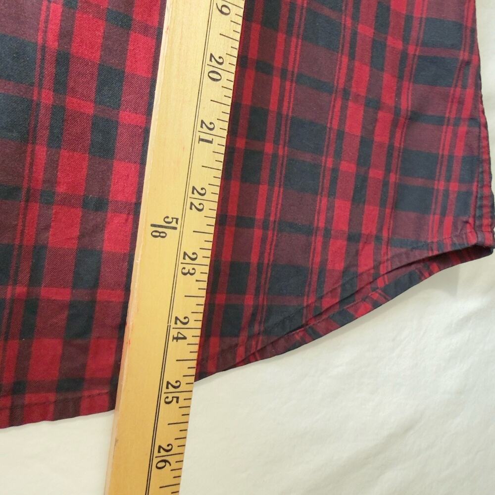 Lauren Ralph Lauren Buffalo Plaid Ruffle Shirt Top Long Sleeve Women’s Size L - Picture 13 of 13
